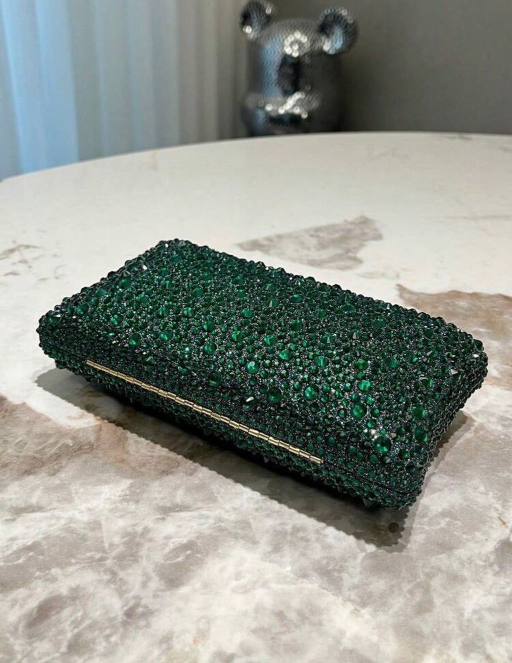 Green Rhinestone Clutch