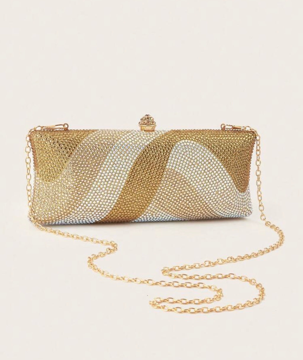 Golden Rhinestone Clutch