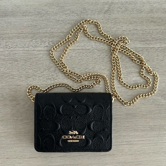 Coach Wallet with chain in black