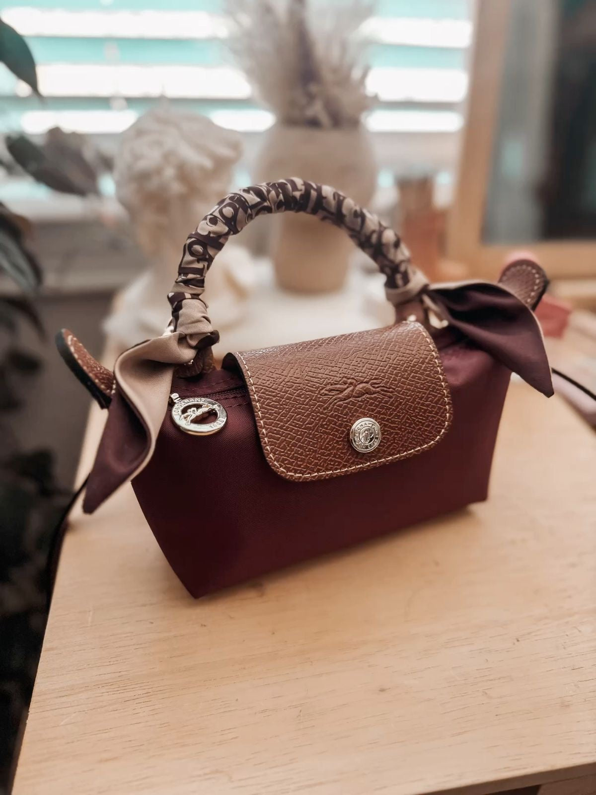 Longchamp Long-Strap Crossbody Bag - Maroon