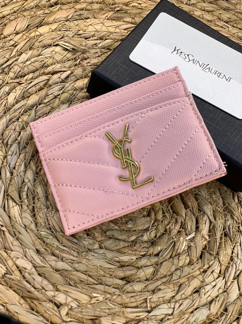 YSL Card Holder - Pink