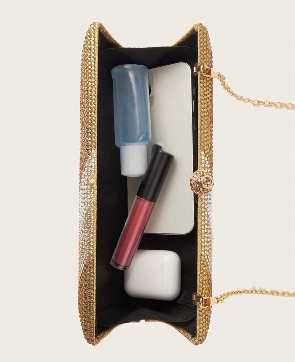 Golden Rhinestone Clutch