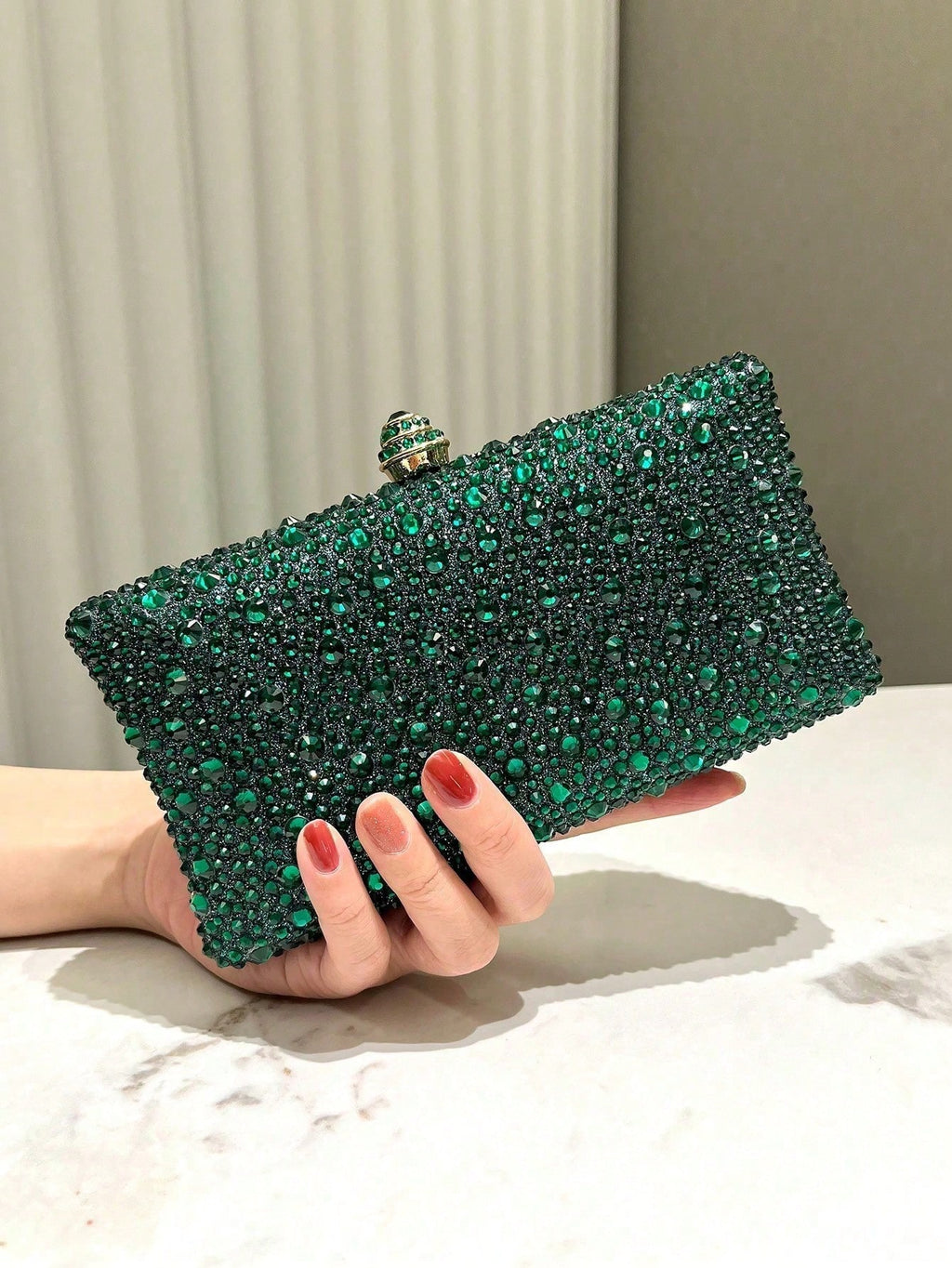 Green Rhinestone Clutch