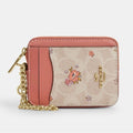Coach Zip Card Case in Peach