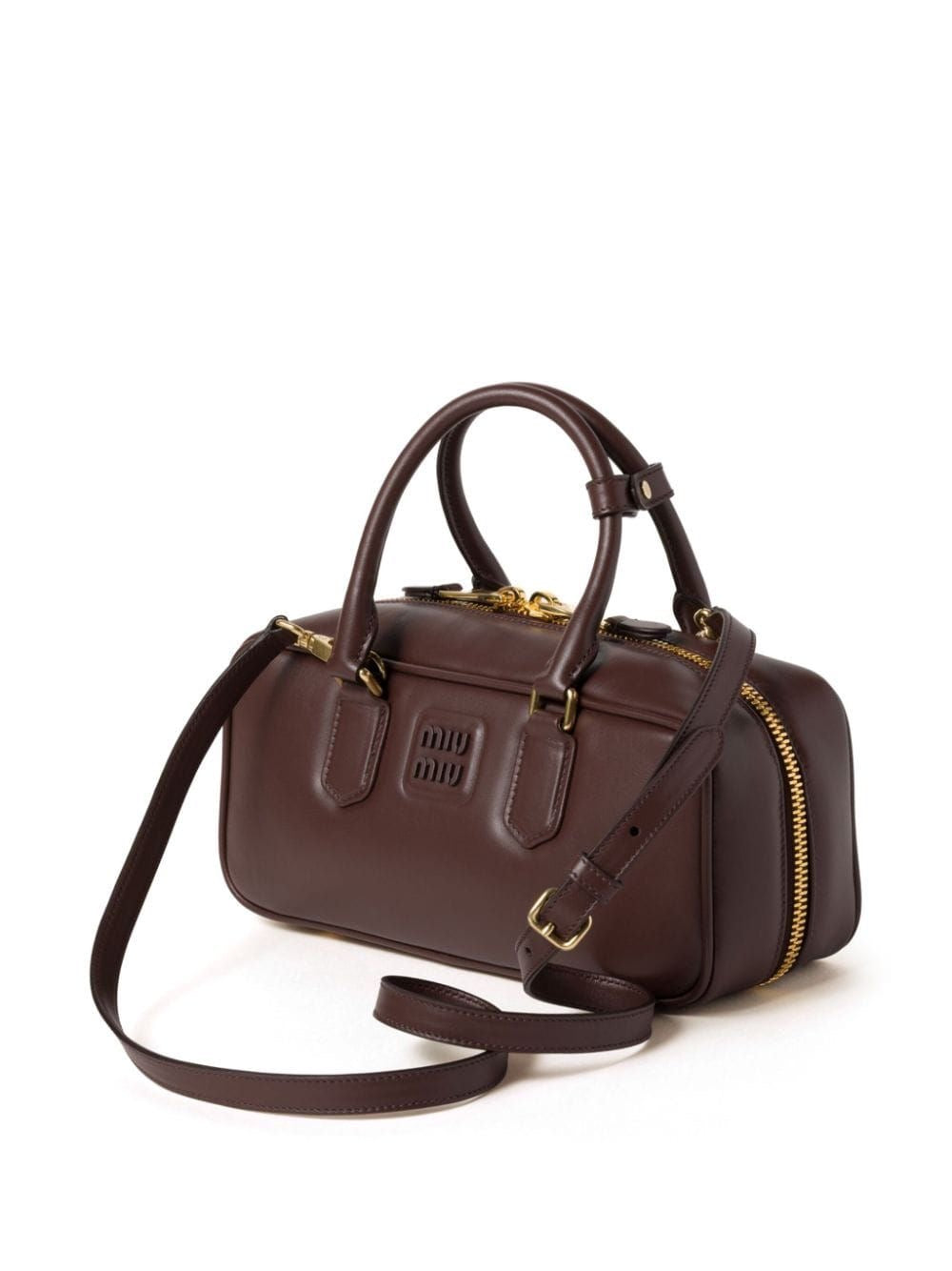 MIU MIU BEAU LEATHER BAG - BROWN